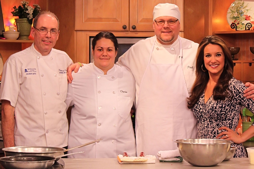 Fox11 photo with Culinary students and instructor