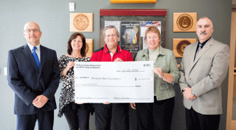 Moraine Park Foundation donation $2,000 donation check from donor Tom Heffron