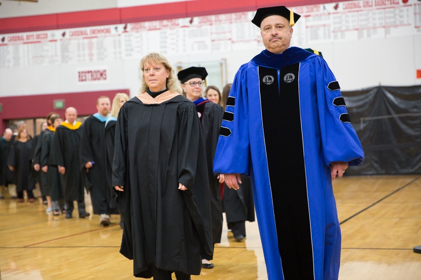 Distinguished guests march in at Moraine Park commencement ceremony