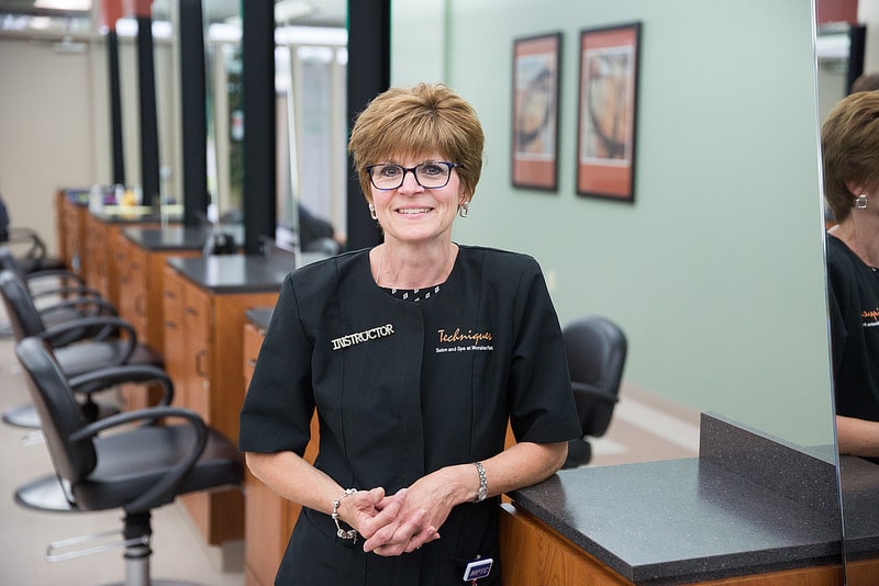 Cosmetology Instructor Eileen Bouchard in salon