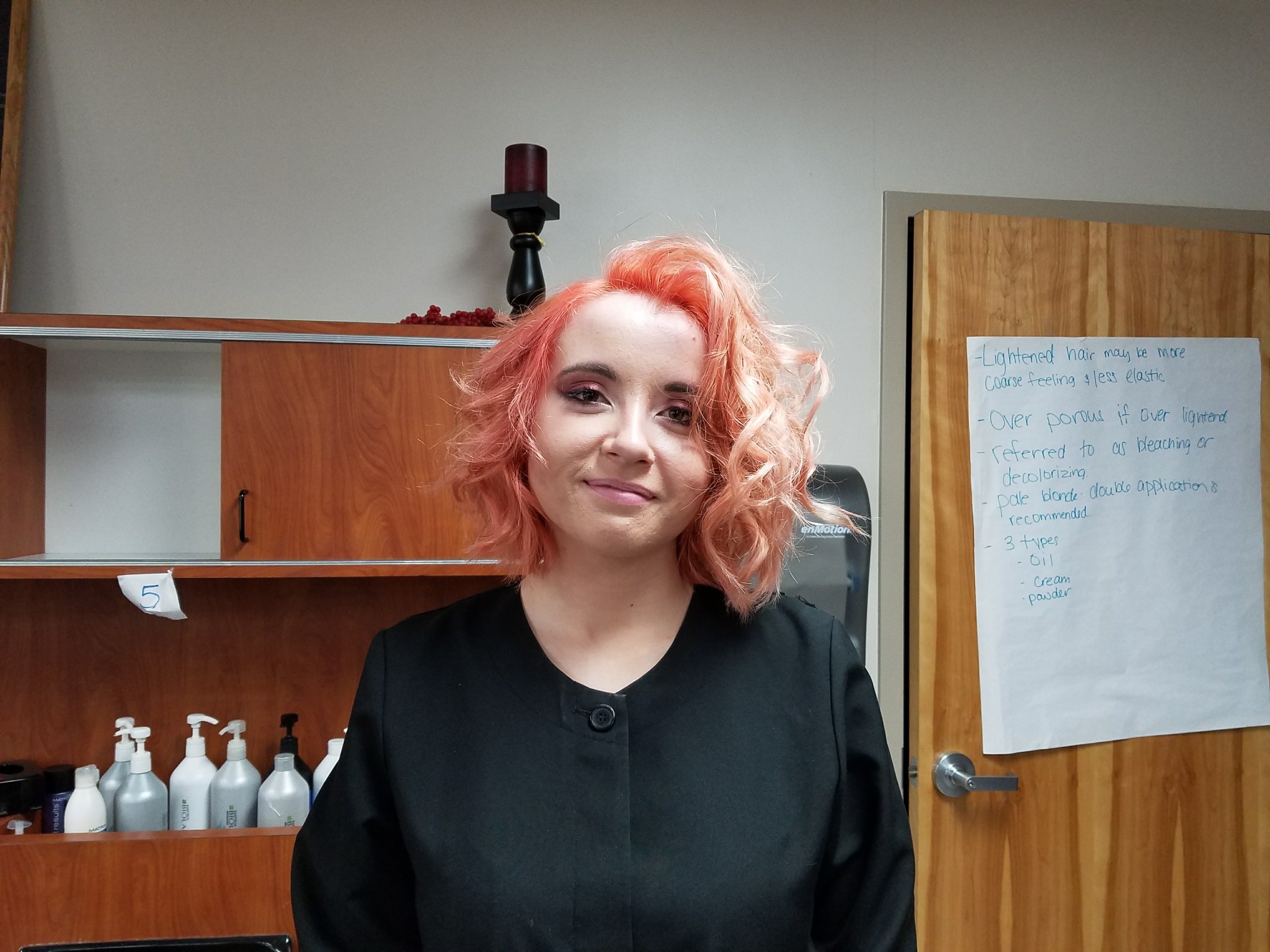 MPTC Cosmo student after color application