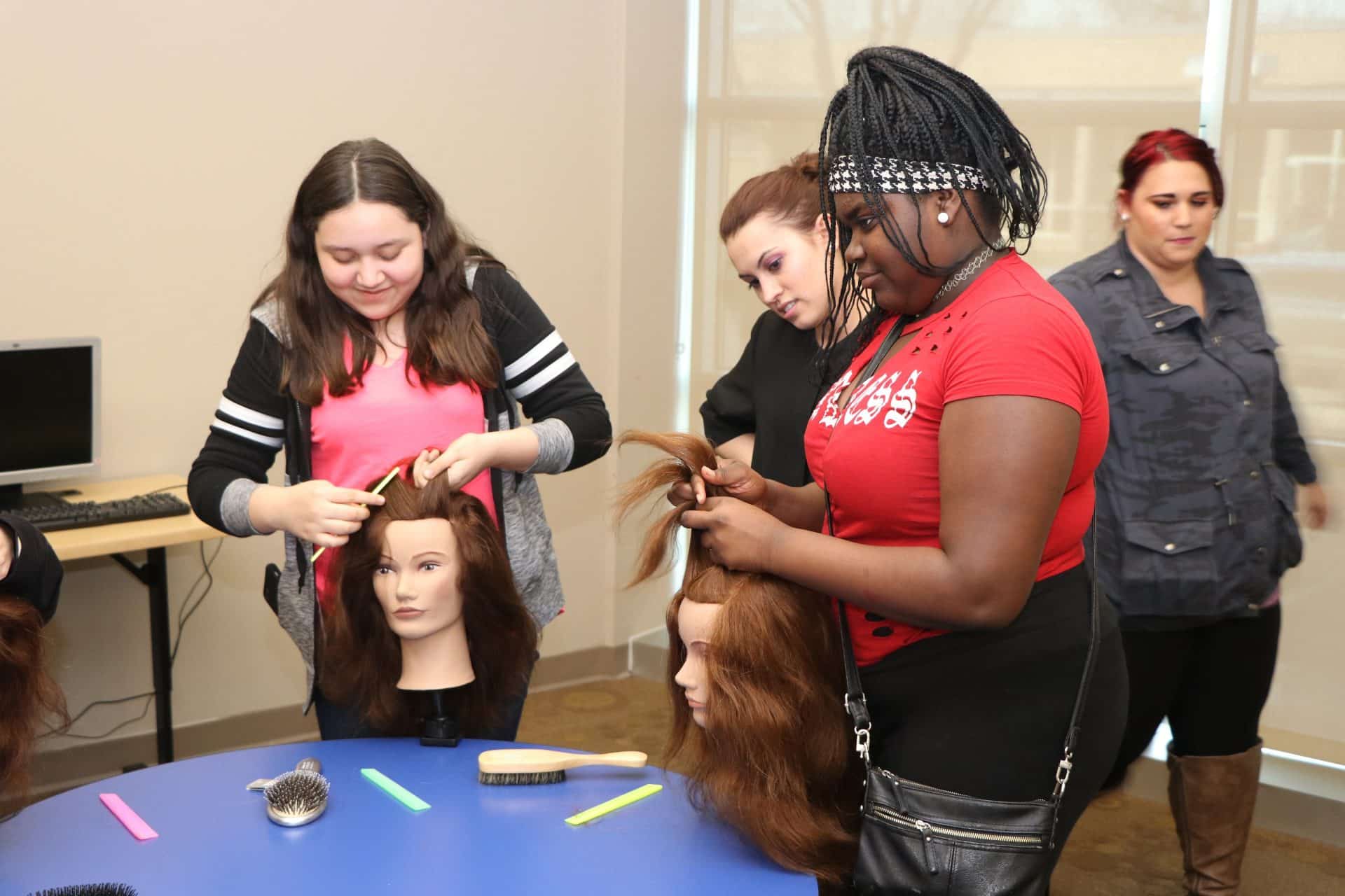 MPTC cosmetology students at Boys and Girls Club