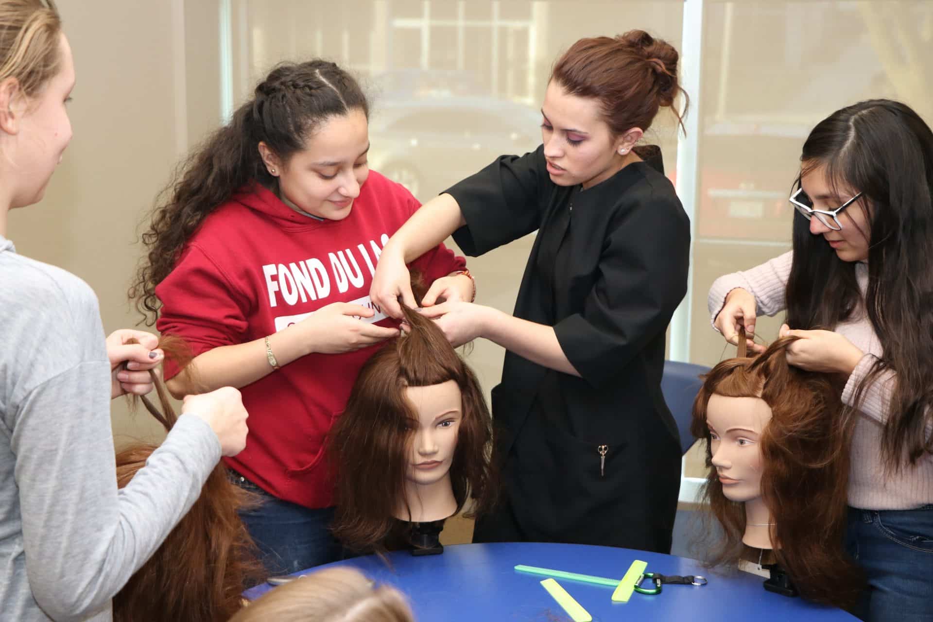 MPTC cosmetology students at Boys and Girls Club