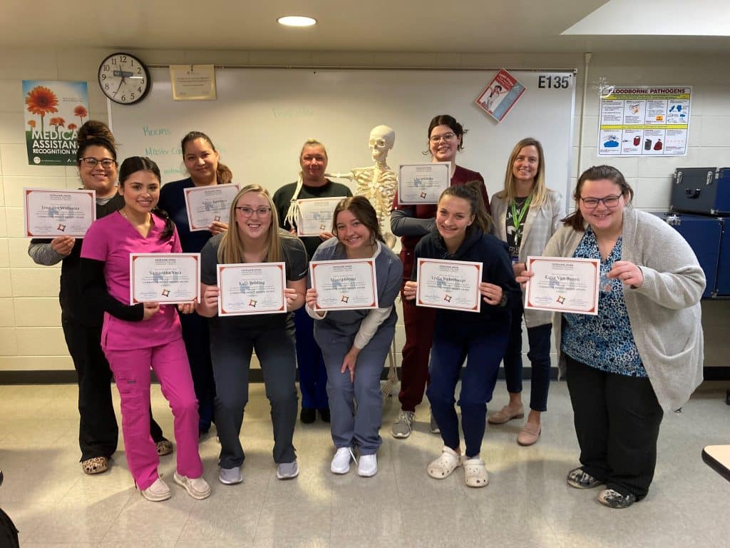 Fond du Lac Medical Assistant students who received awards.